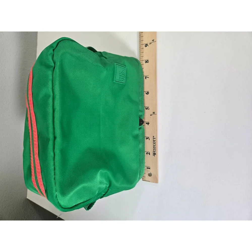 IHKWIP‎ Green Neon Orange Packable Pouch Travel Makeup Toiletry Bag OS